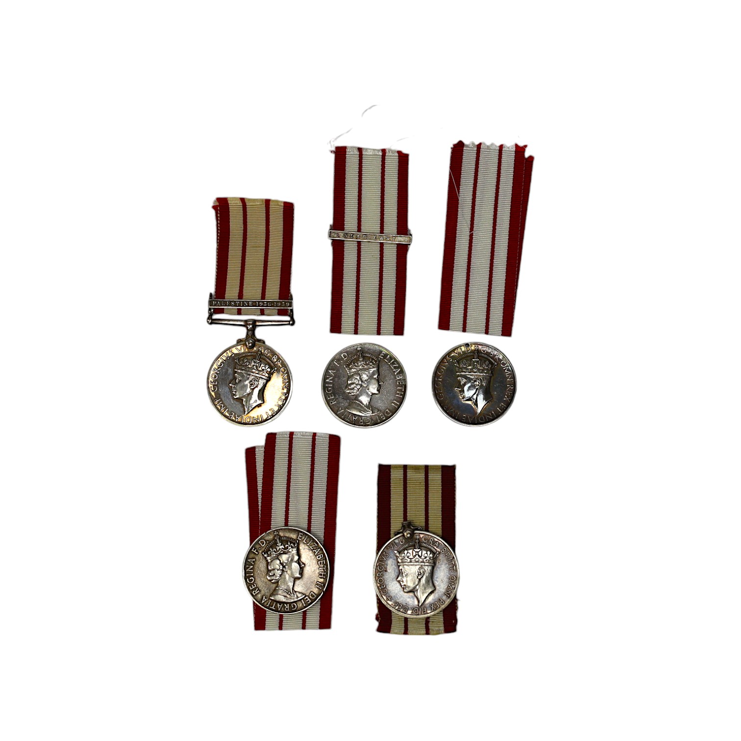 Five Royal Navy General service medals (four a.f.)